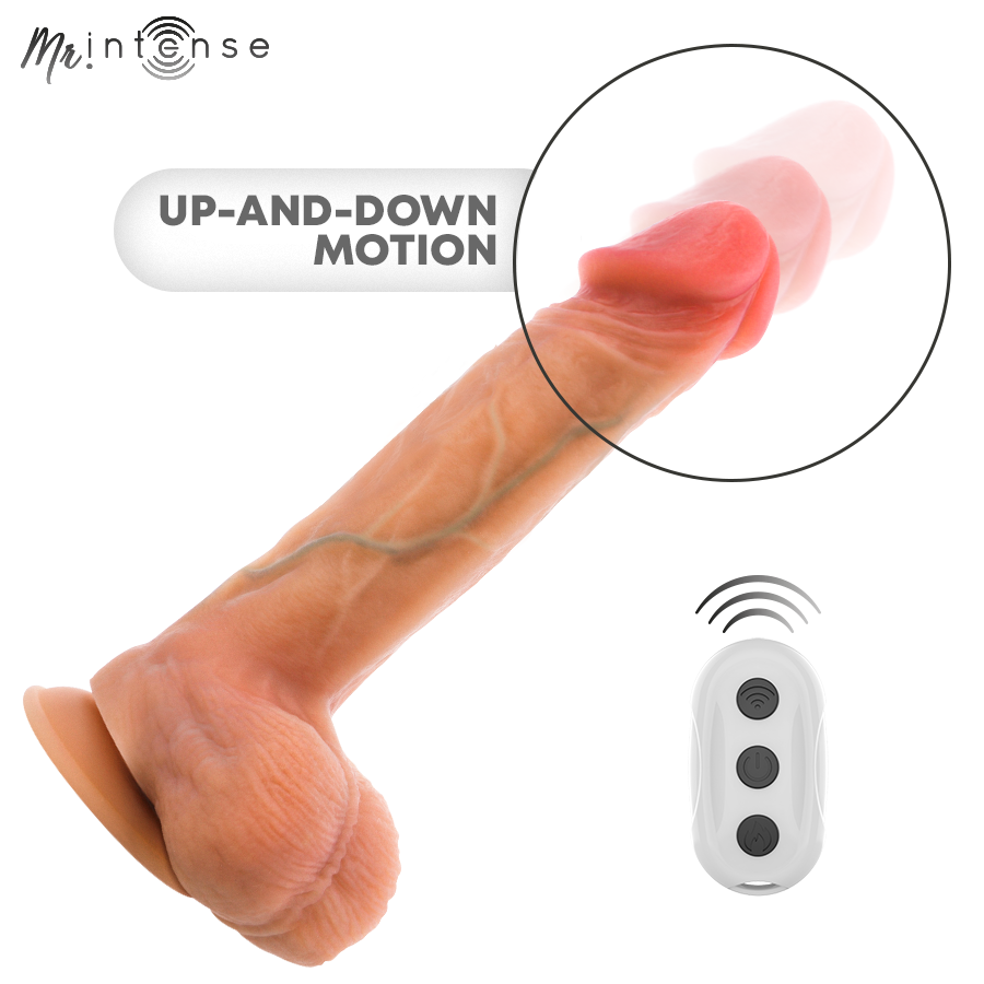 Dildo Vibrante MR. INTENSE Logan con Effetto Calore — Nero