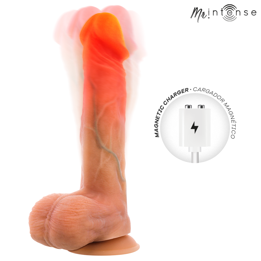 Dildo Vibrante MR. INTENSE Logan con Effetto Calore — Nero