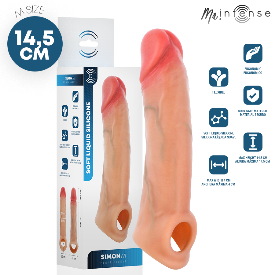 Copri Pene Mr. Intense Simon M Silicone 14,5 cm — Ø 4 cm