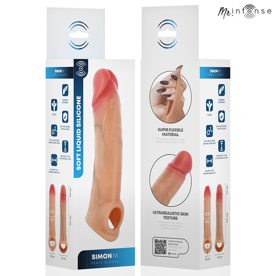 Copri Pene Mr. Intense Simon M Silicone 14,5 cm — Ø 4 cm