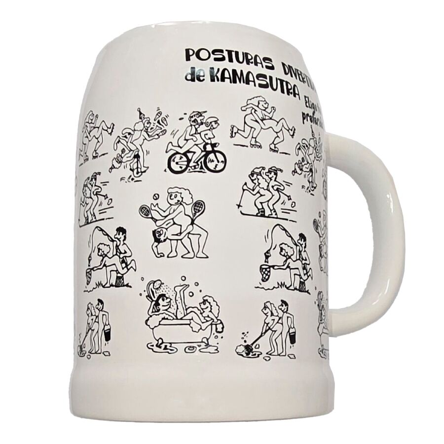 Tazza Ceramica DIABLO PICANTE Brocca Birra Kamasutra — Multicolore