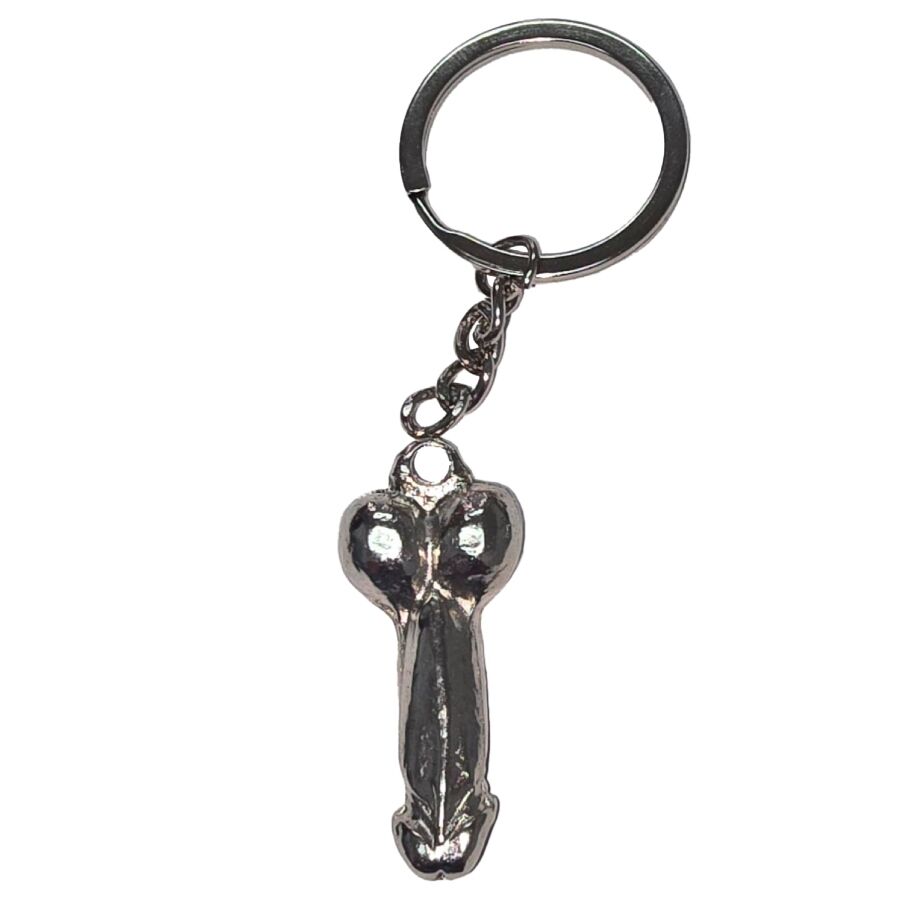 Portachiavi Pene Diablo Picante Metallo Argento — D-245410
