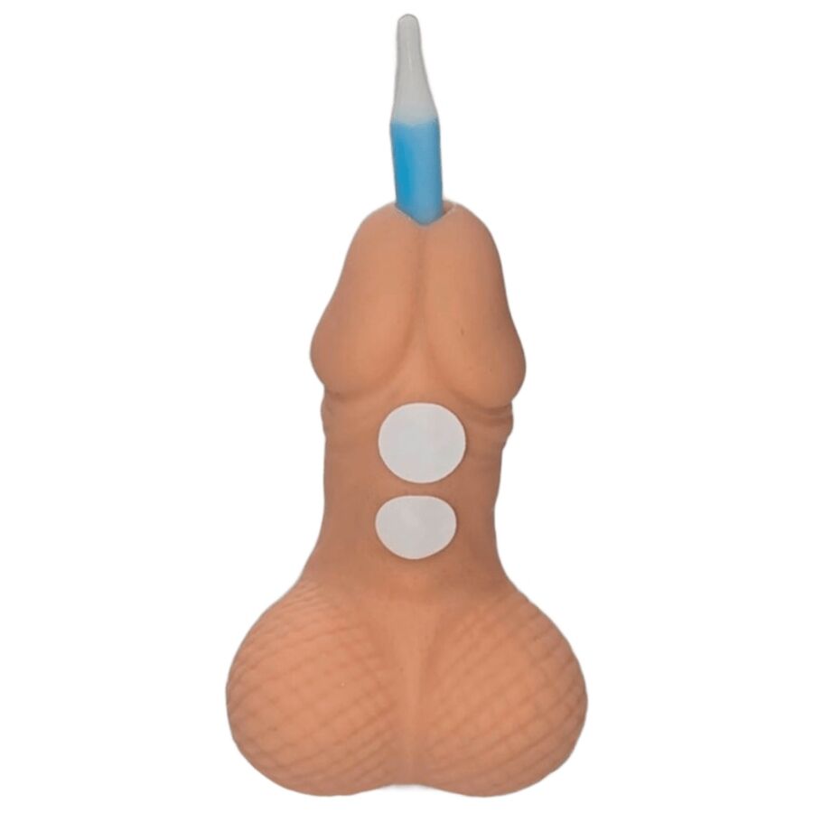Candela Compleanno DIABLO PICANTE a Forma di Pene — Color Carne