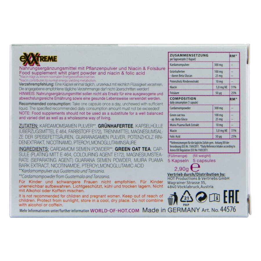 Integratore Donna HOT Exxtreme Libido 5 Capsule — Vitalità Femminile