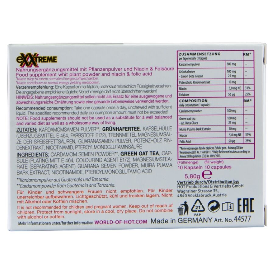 Integratore Donna HOT EXXTREME CAPSULE LIBIDO — 10 Unità