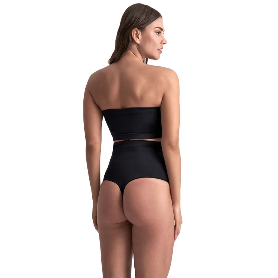 Tanga Vita Alta BYE BRA Soft Touch High Waist Thong — Nero XXL
