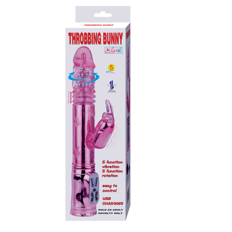Vibratore Rabbit Rotante Baile Butterfly — Ricaricabile USB, Rosa