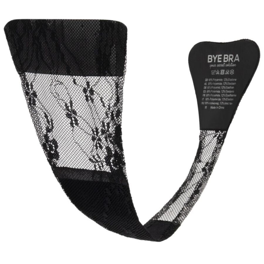 Tanga Adesivo BYE BRA Lace Taglia Unica — Nero