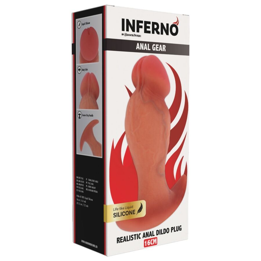 Plug Anale HIDDEN DESIRE Inferno Realistico 16cm — Silicone Liquido