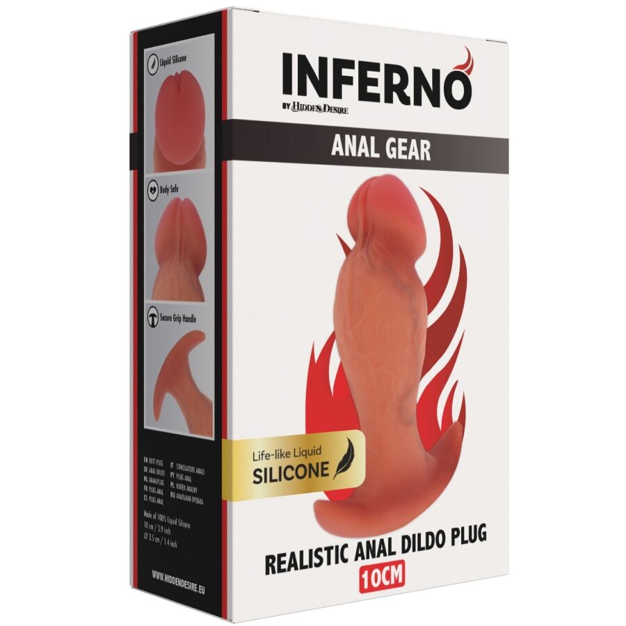 Plug Anale HIDDEN DESIRE Inferno Realistico 10cm — Silicone Liquido
