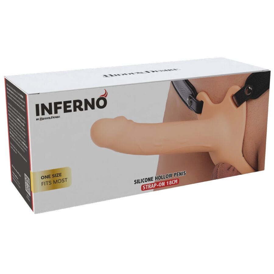 Guaina Pene HIDDEN DESIRE Inferno Strap-on Silicone 18cm — Nero
