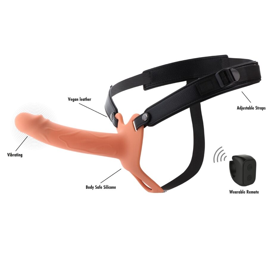 Guaina Vibrante Strap-On HIDDEN DESIRE Inferno 18 cm — Silicone Medico