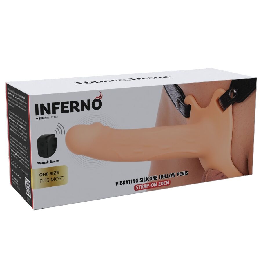 Guaina Pene Strap-On Hidden Desire Inferno Vibrante — 20 cm
