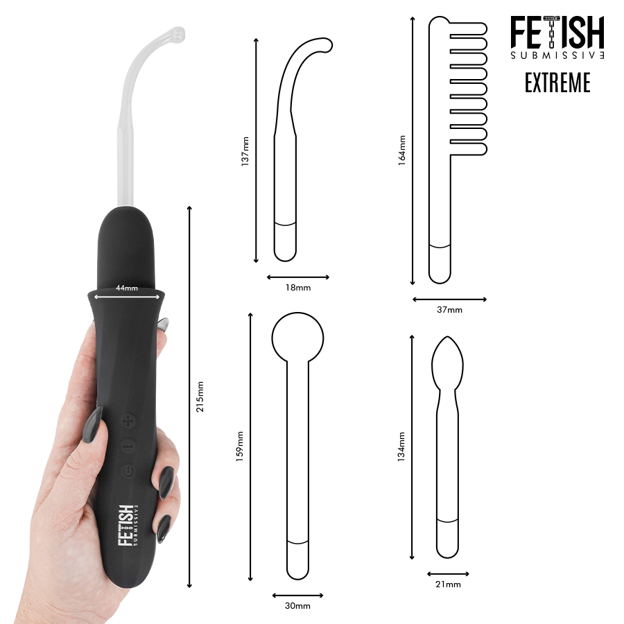 Elettrostimolatore FETISH SUBMISSIVE EXTREME Wand Alta Frequenza —