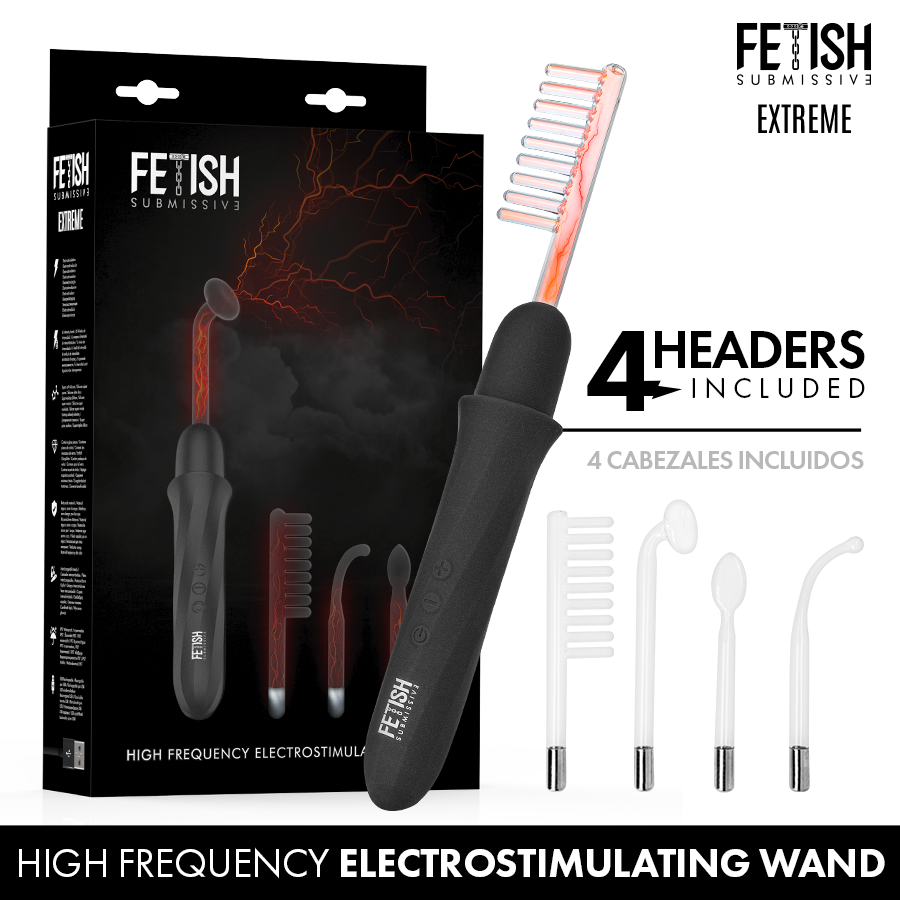 Elettrostimolatore FETISH SUBMISSIVE EXTREME Wand Alta Frequenza —