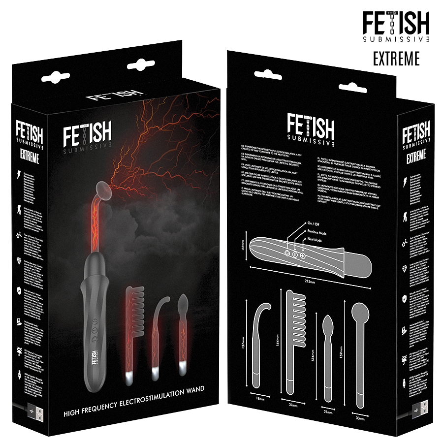 Elettrostimolatore FETISH SUBMISSIVE EXTREME Wand Alta Frequenza —