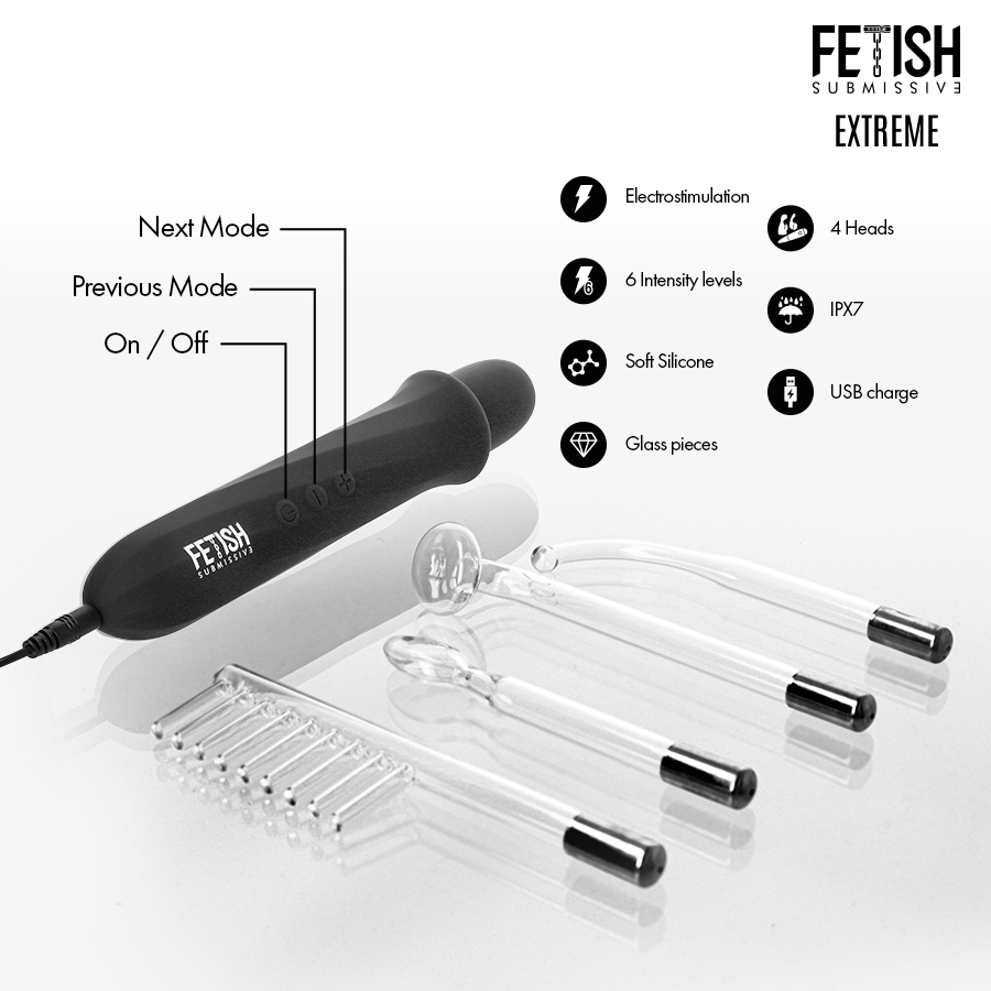 Elettrostimolatore FETISH SUBMISSIVE EXTREME Wand Alta Frequenza —