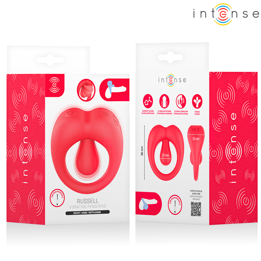 Anello Vibrante Intense Russell Stimolatore Clitoride Rosso