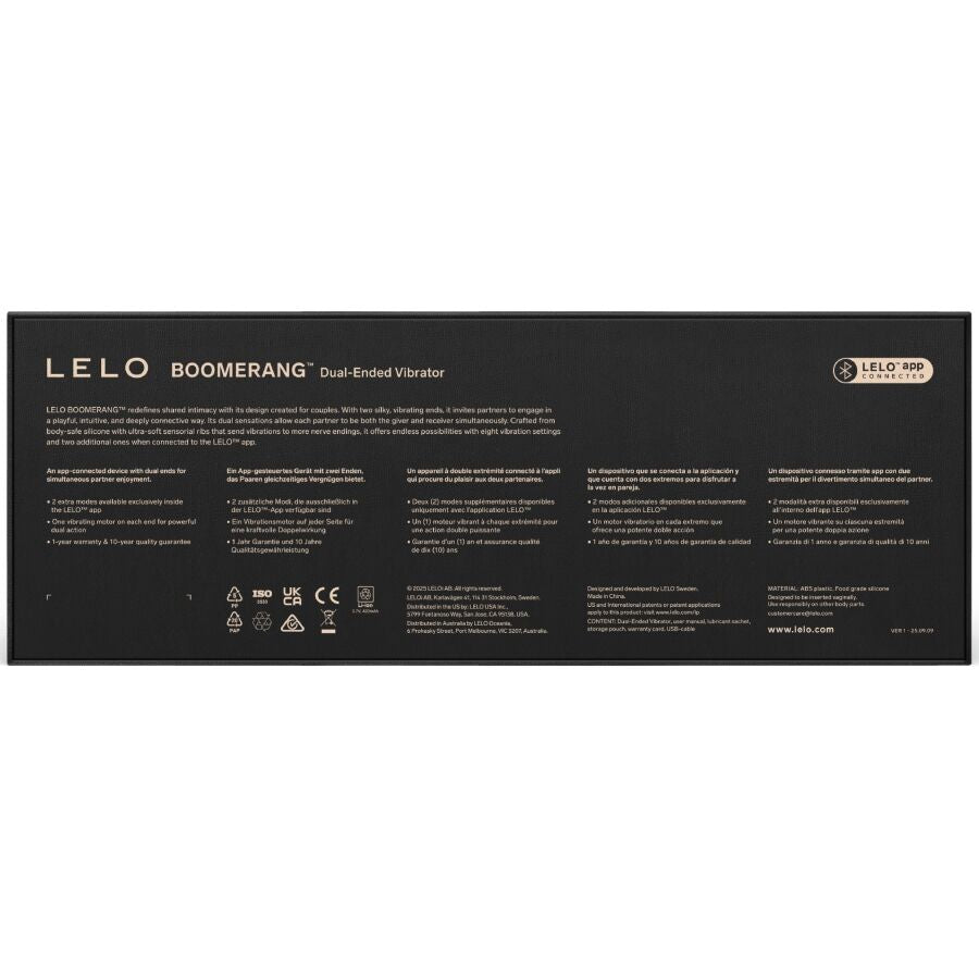 Vibratore LELO Boomerang Doppia Estremità — Rosso Corallo