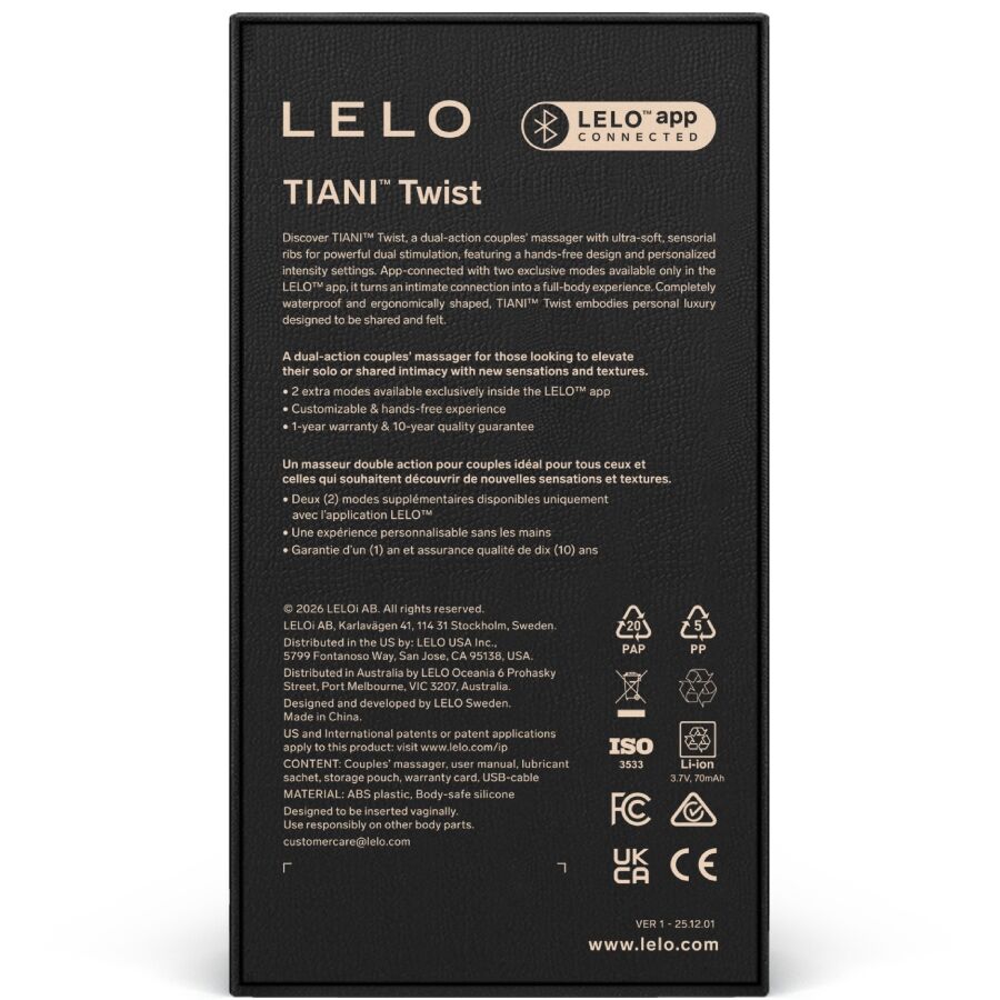 Vibratore per Coppie LELO Tiani Twist Lavanda — Silicone