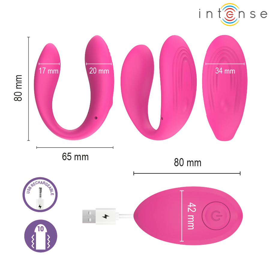 Vibratore Morsetto INTENSE NORA — Rosa