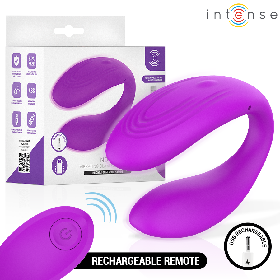 Vibratore Morsetto INTENSE Nora Telecomando Viola