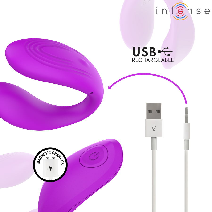 Vibratore Morsetto INTENSE Nora Telecomando Viola