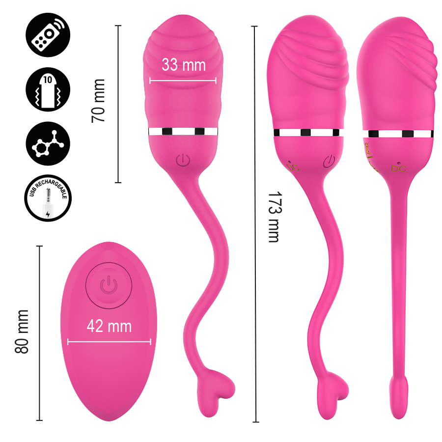 Uovo Vibrante INTENSE Sookie Telecomando Rosa — Silicone e ABS