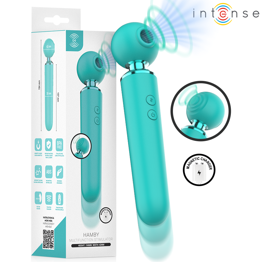 Vibratore Aspiratore INTENSE HIGH TECH Hamby — Turchese