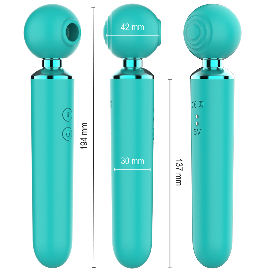 Vibratore Aspiratore INTENSE HIGH TECH Hamby — Turchese