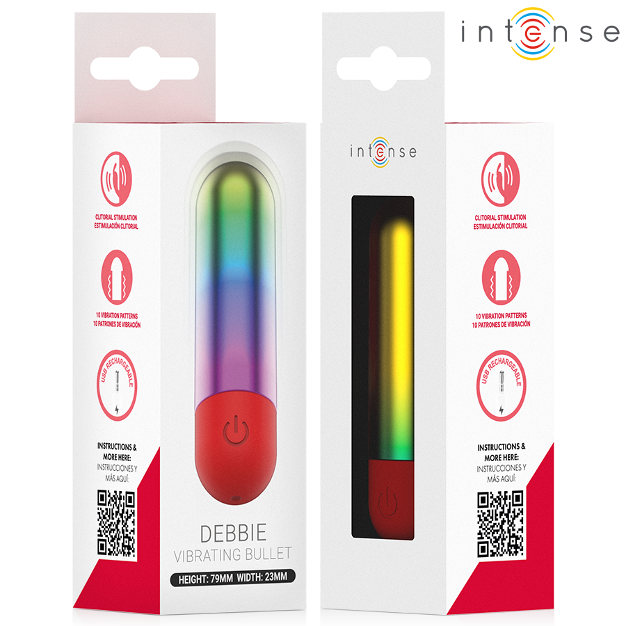 Mini Vibratore Proiettile INTENSE Debbie Arcobaleno — Multicolore