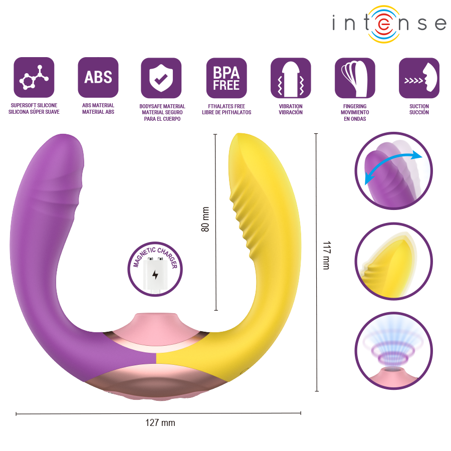 Vibratore INTENSE WILLOW 3 in 1 — Aspirazione e Vibrazione