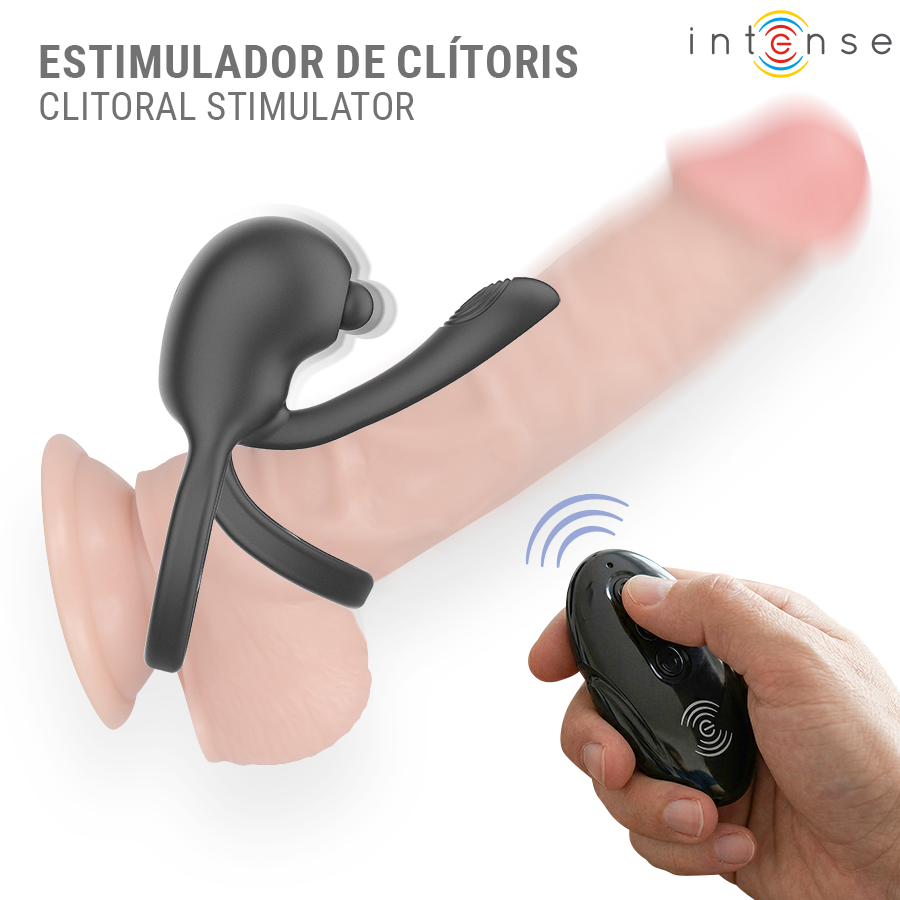 Anello Vibrante Pene INTENSE REMOTE CONTROL Spike — Nero