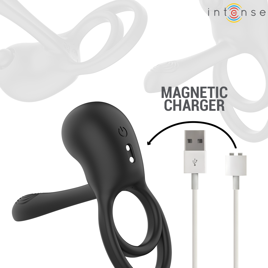 Anello Vibrante Pene INTENSE REMOTE CONTROL Spike — Nero