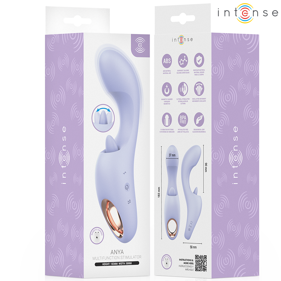 Vibratore Doppia Stimolazione INTENSE Anya Lavanda — Movimento Circolare