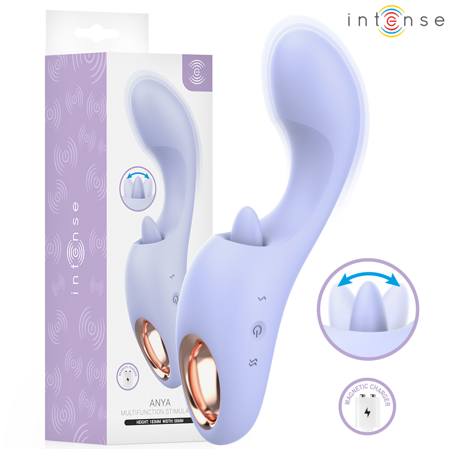 Vibratore Doppia Stimolazione INTENSE Anya Lavanda — Movimento Circolare