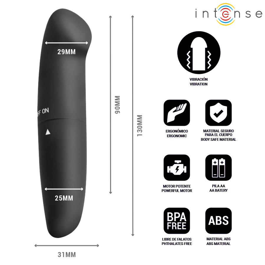 Vibratore Punto G Intense Phil — Nero