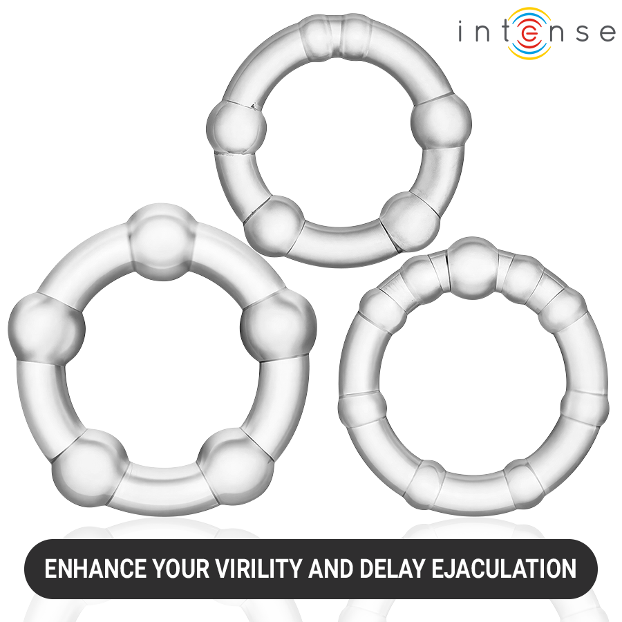 Anello Penieno INTENSE Bourne Set 3 Pezzi — Silicone Medicale