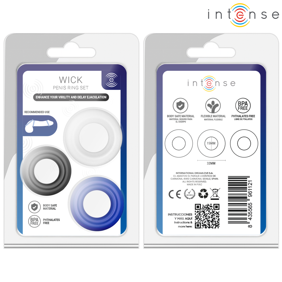 Anello per Pene INTENSE Wick Set — Vari Colori