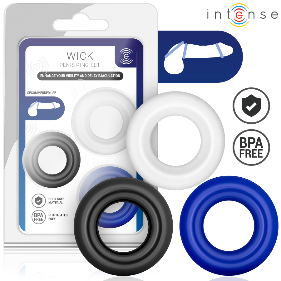 Anello per Pene INTENSE Wick Set — Vari Colori