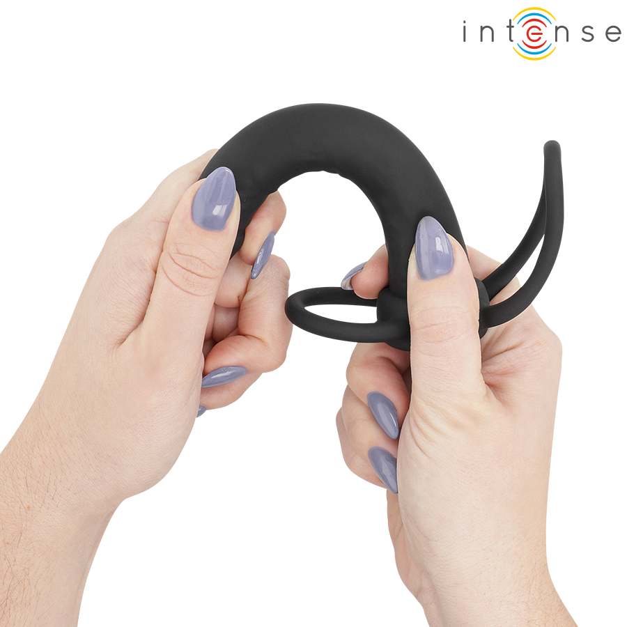 Dildo Anale INTENSE FOR HIM Lucas con Anello — Nero