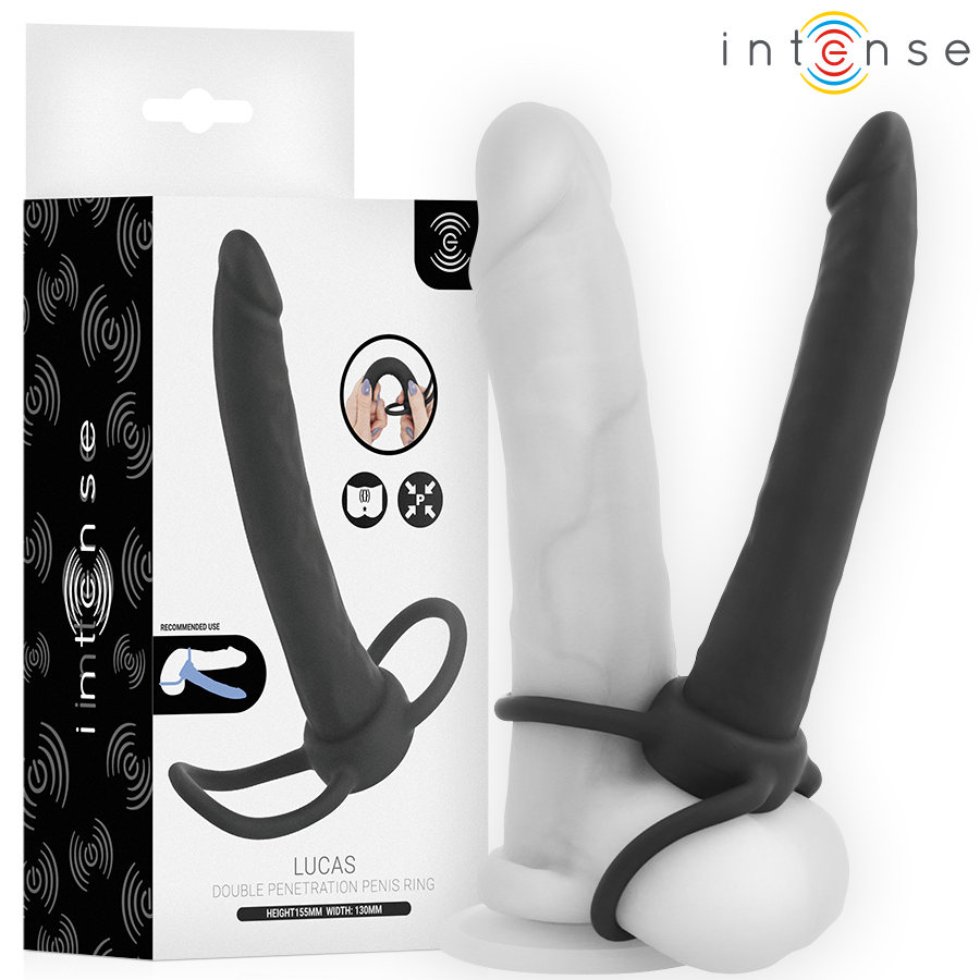Dildo Anale INTENSE FOR HIM Lucas con Anello — Nero