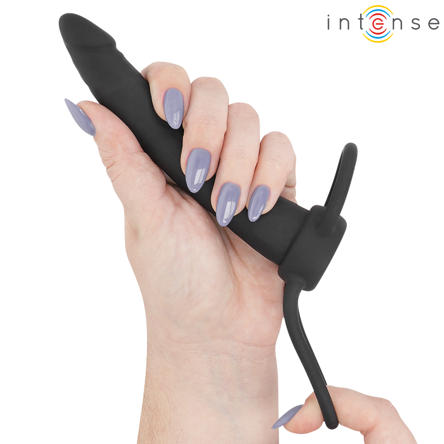 Dildo Anale INTENSE FOR HIM Lucas con Anello — Nero
