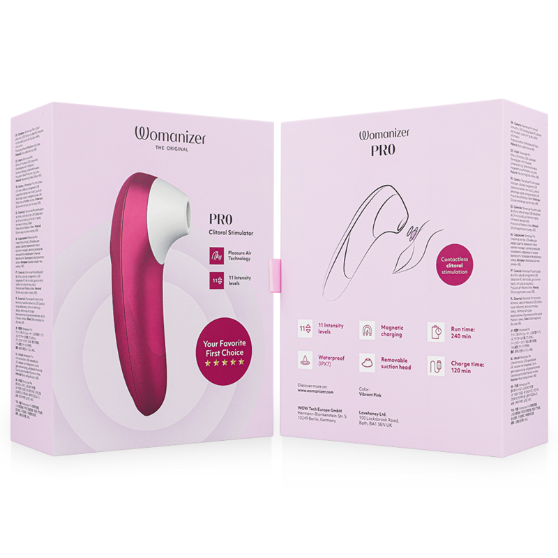 Stimolatore Clitorideo Womanizer Premium 2 Rosa — Air Pulsation