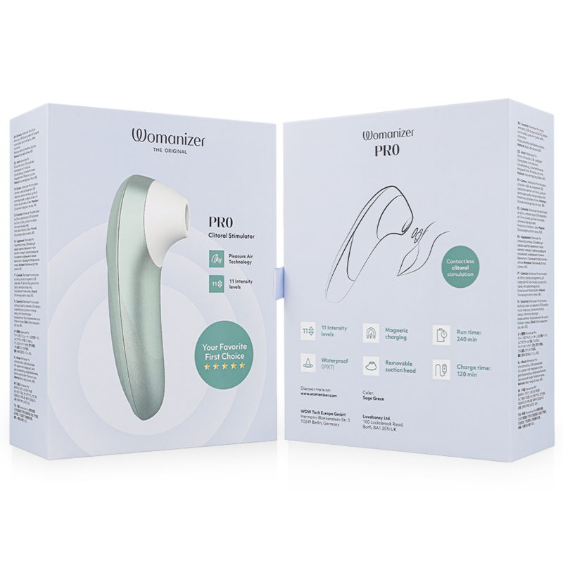 Stimolatore Clitorideo Womanizer Pro Vibrante Verde Salvia