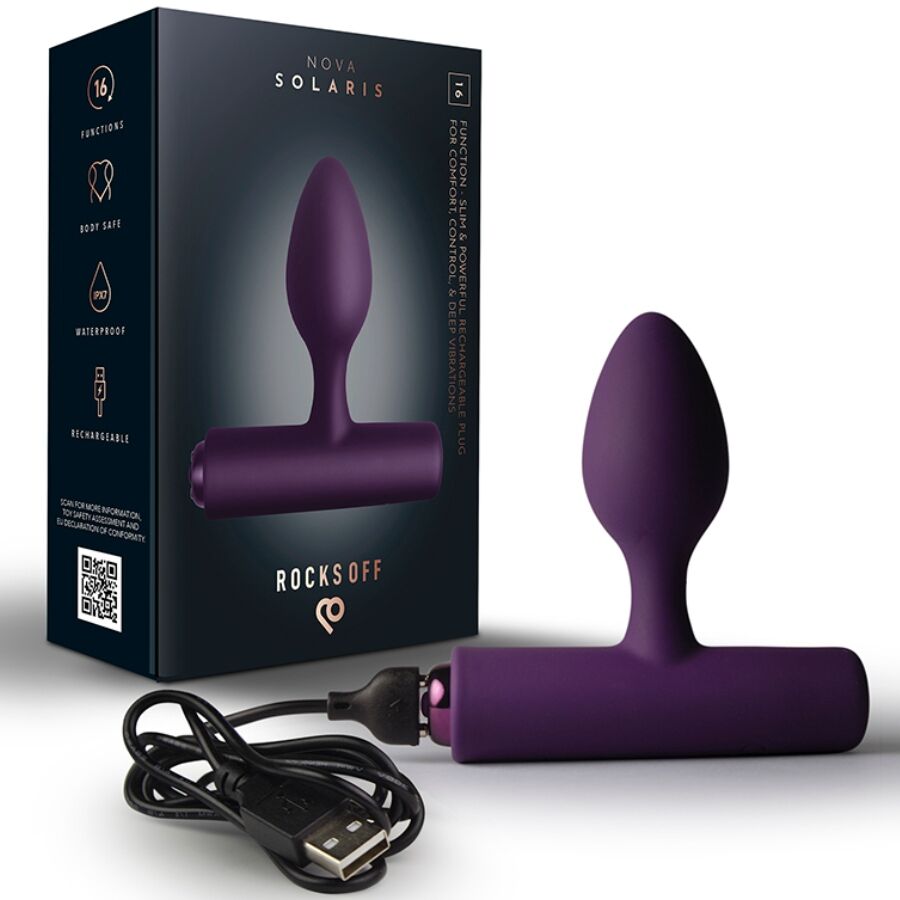 Vibratore Anale Rocks-Off Mini Bacchetta 16 Funzioni — Rosa Peonia