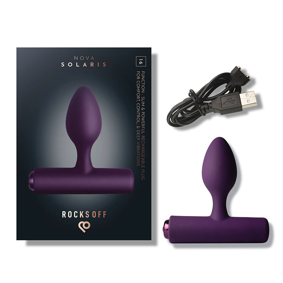 Vibratore Anale Rocks-Off Mini Bacchetta 16 Funzioni — Rosa Peonia