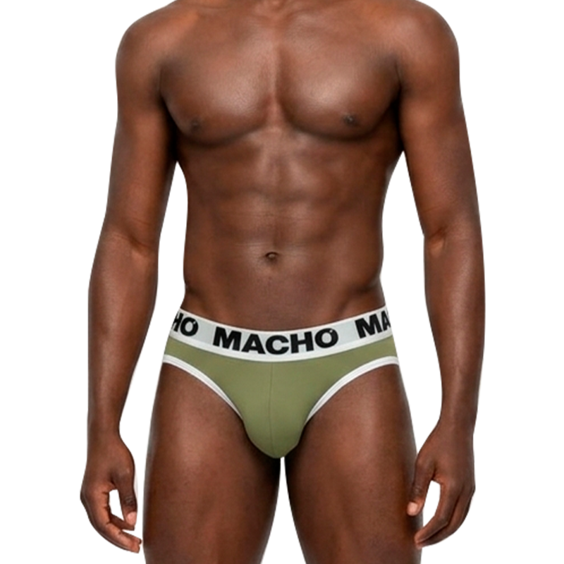 Slip Uomo MACHO UNDERWEAR MCH013 con Push-Up — Verde Militare