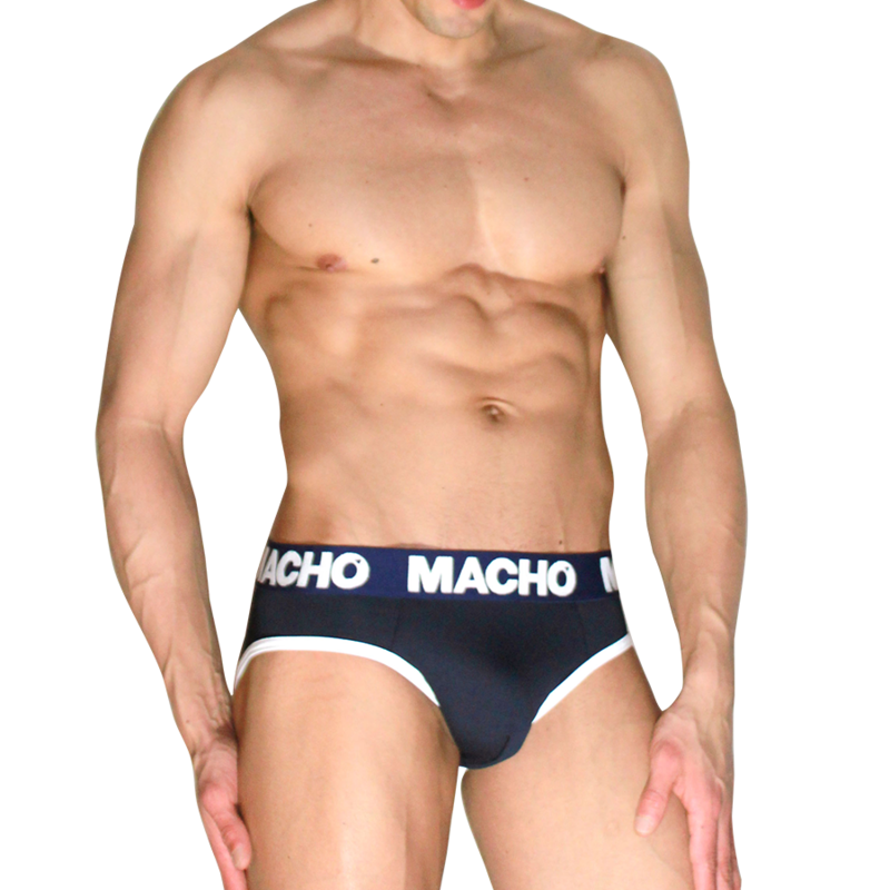 Slip Uomo MACHO UNDERWEAR Classico Coppe Push-Up — Blu Navy XL