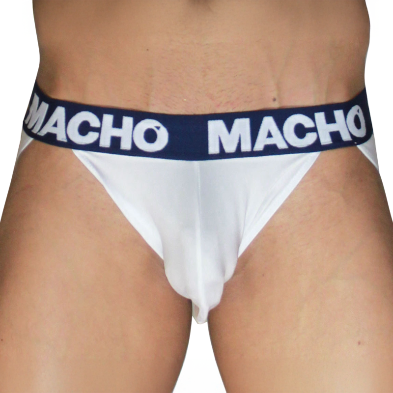 Sospensorio Uomo MACHO UNDERWEAR MX29DK Jock — Bianco + Blu Marino L
